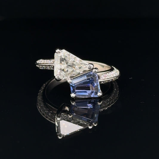 Toi et Moi Sapphire And Diamond Ring