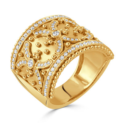Unique Yellow Gold And Diamond Ring