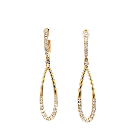 Gold And Diamond Dangle Earrings