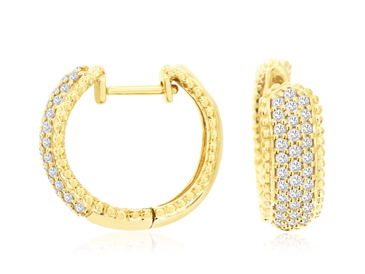Diamond Milgrain Hoop Earrings