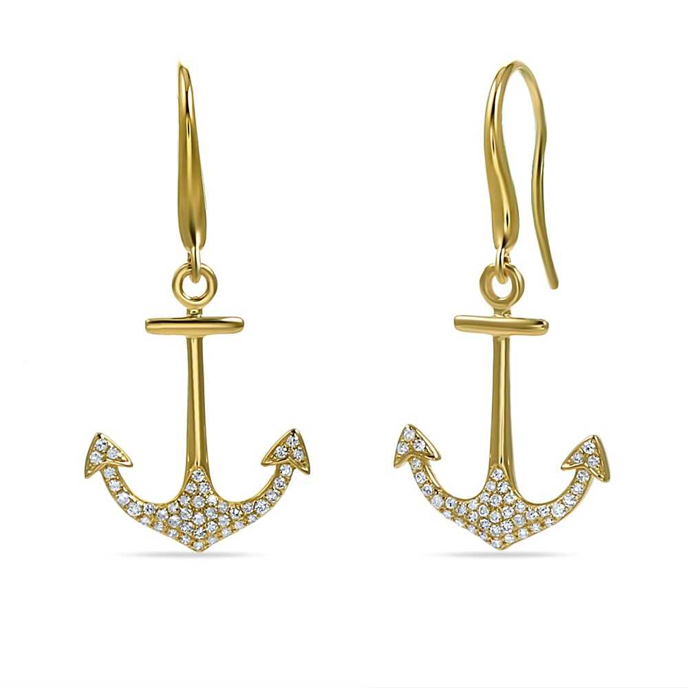 Diamond Anchor Earrings