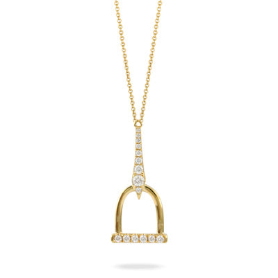 Gold and Diamond Stirrup necklace