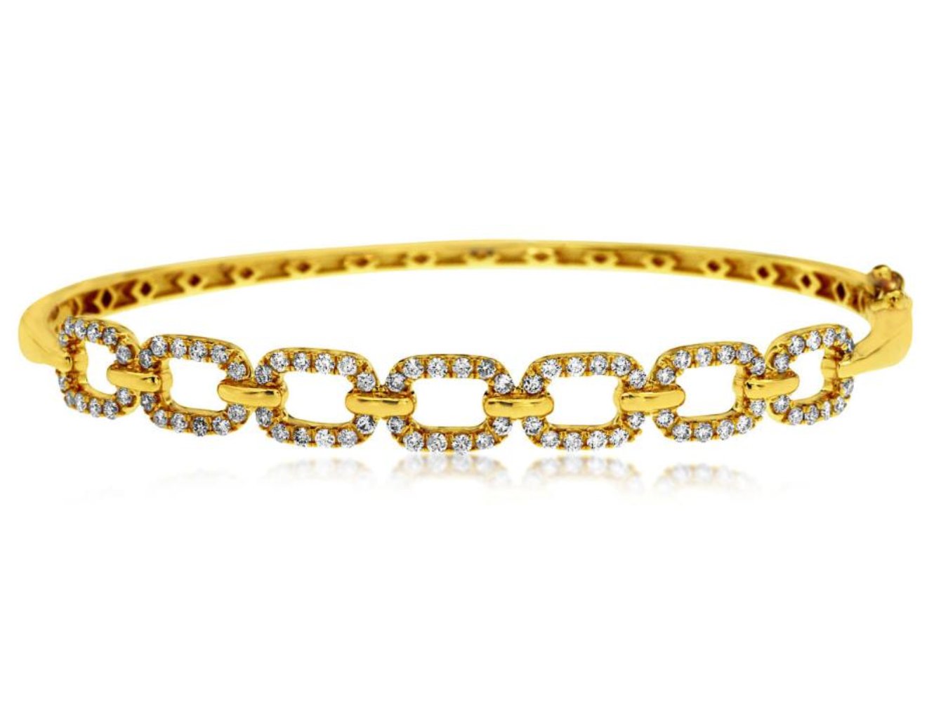 Gold and Diamond Bangle Bracelet
