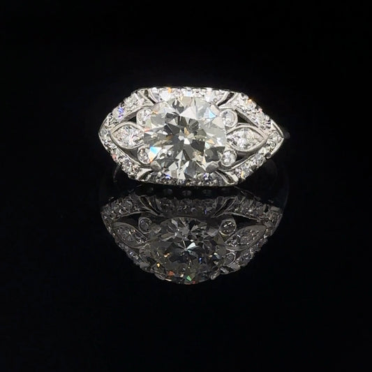 1930's Estate Platinum and Diamond Engagement Ring
