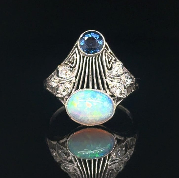 Opal Filigree Ring