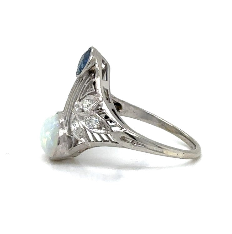 Opal Filigree Ring