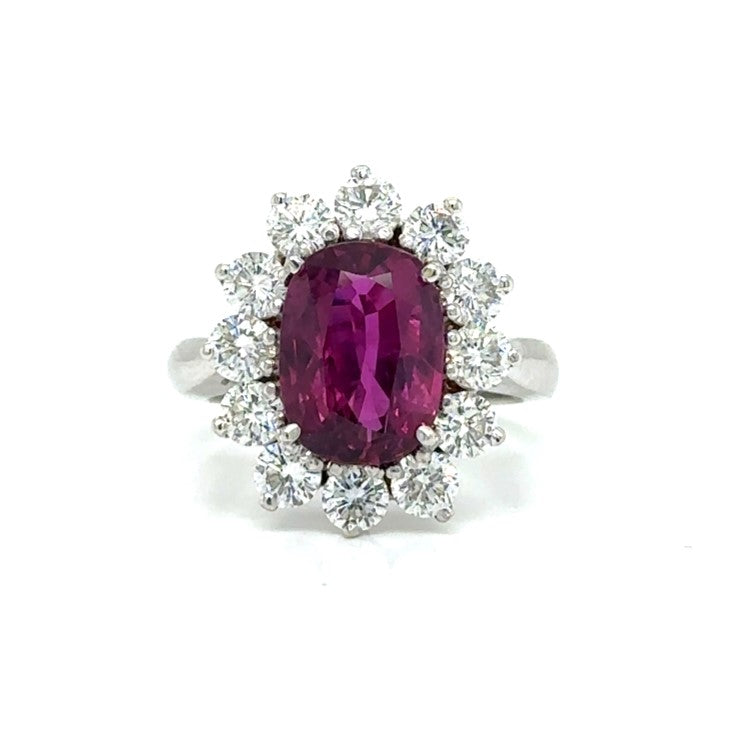Ruby And Diamond Halo Ring