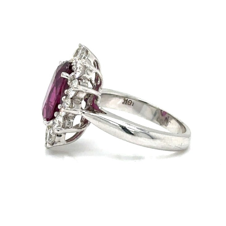 Ruby And Diamond Halo Ring