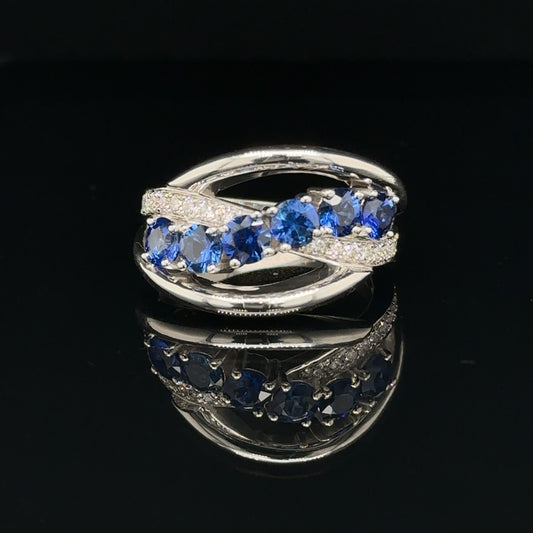 Custom Sapphire And Diamond Ring