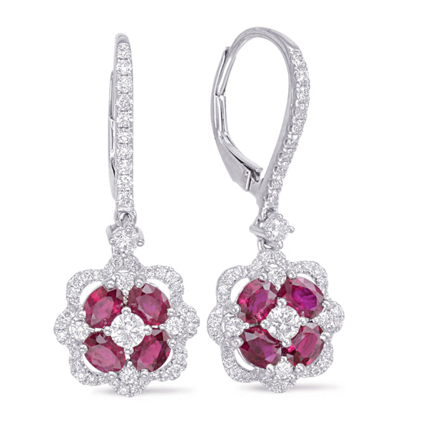 Ruby And Diamond Earrings