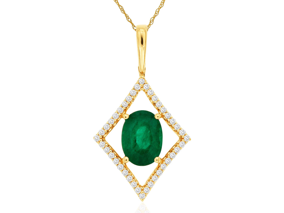 Emerald and Diamond Necklace Necklace