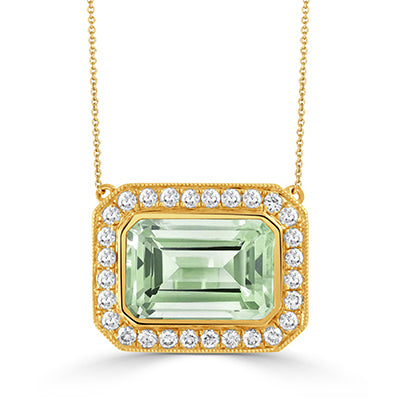 East-to-West Set Mint Green Amethyst Necklace