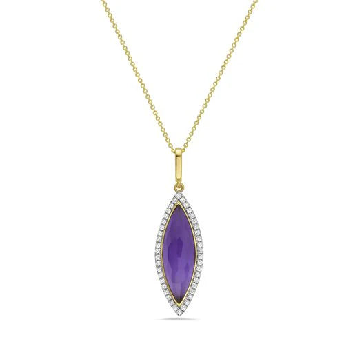 Amethyst And Diamond Necklace