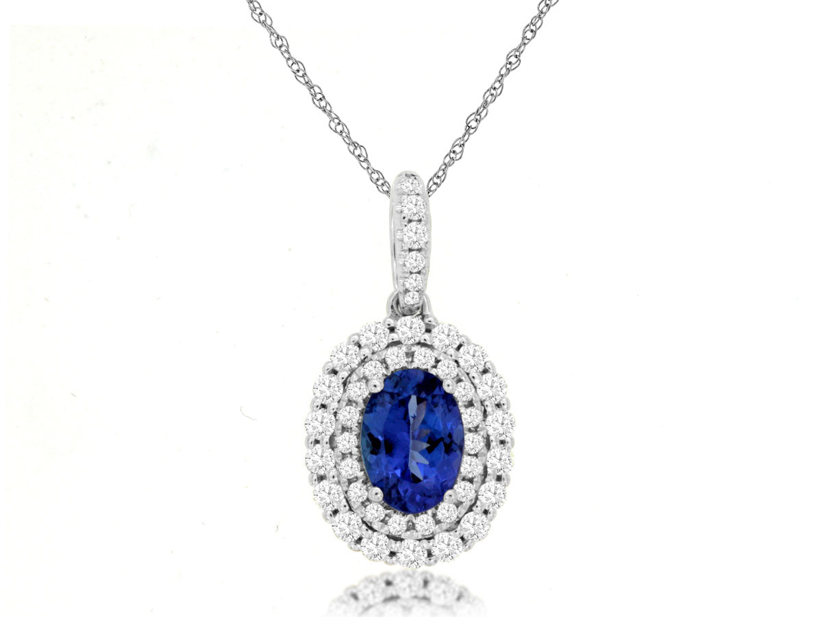 Tanzanite Double Halo Necklace