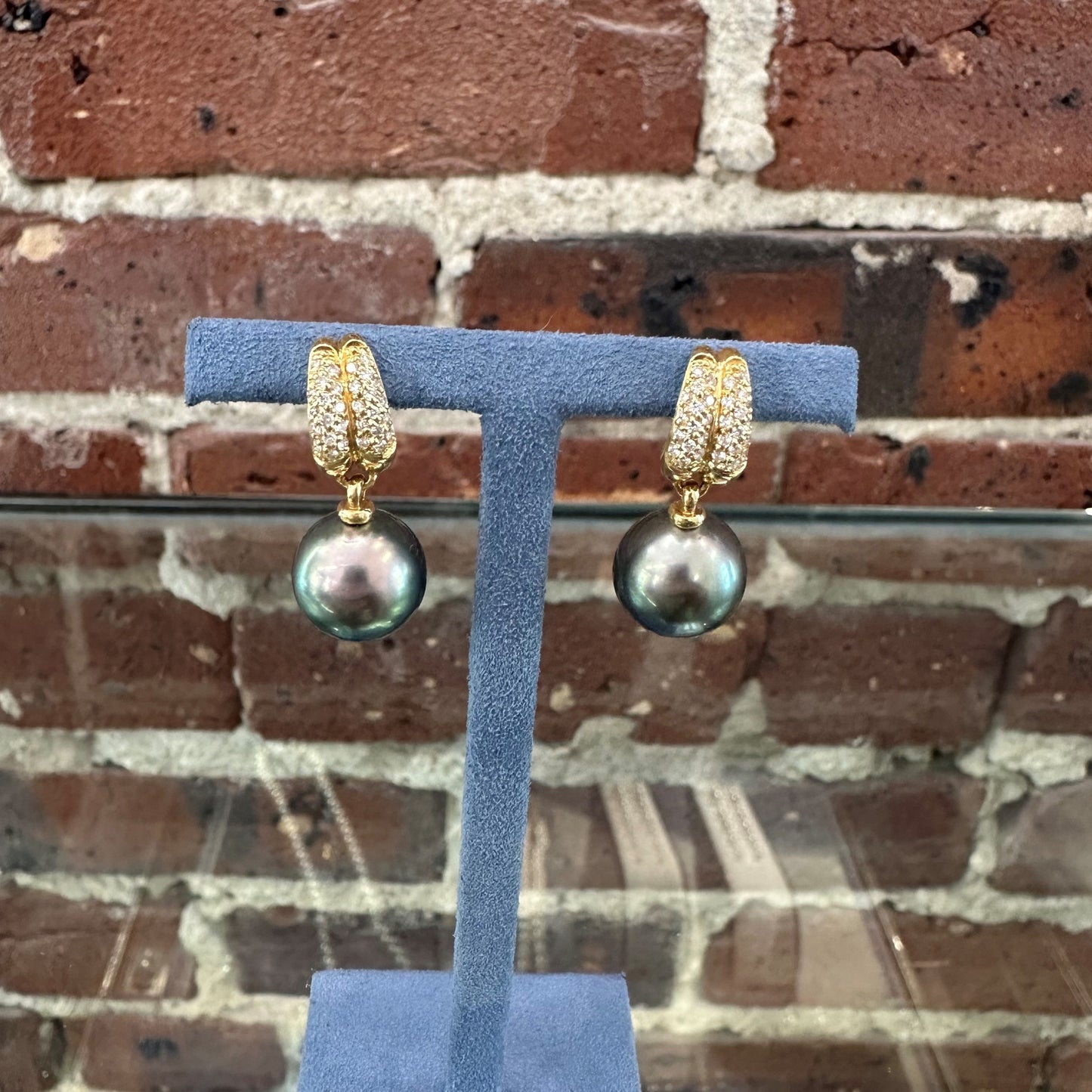 Tahitian Peacock Pearl Earrings