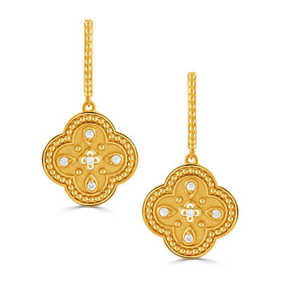 Gold And Diamond Earrings