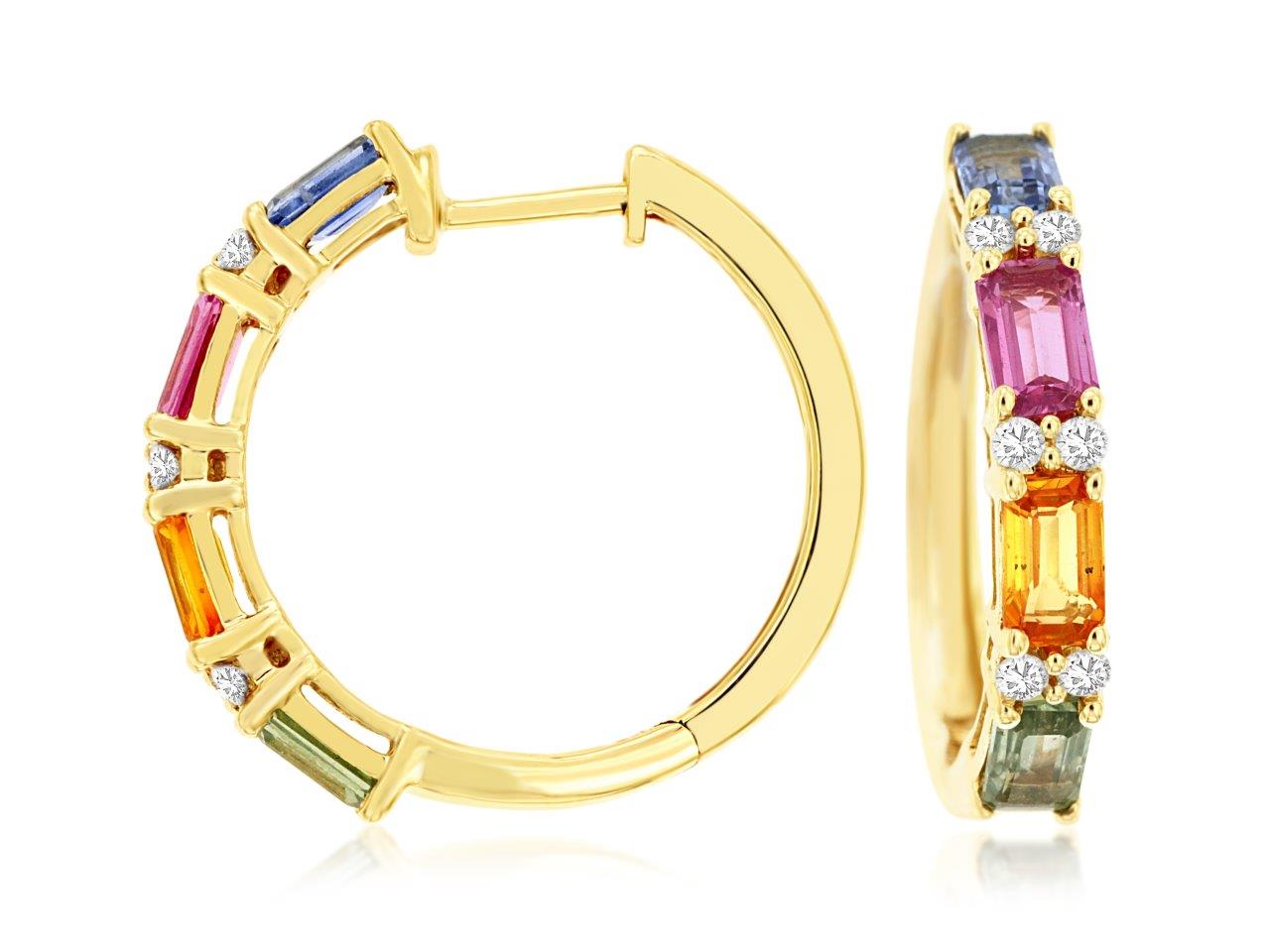 Multi-Color Sapphire Earrings