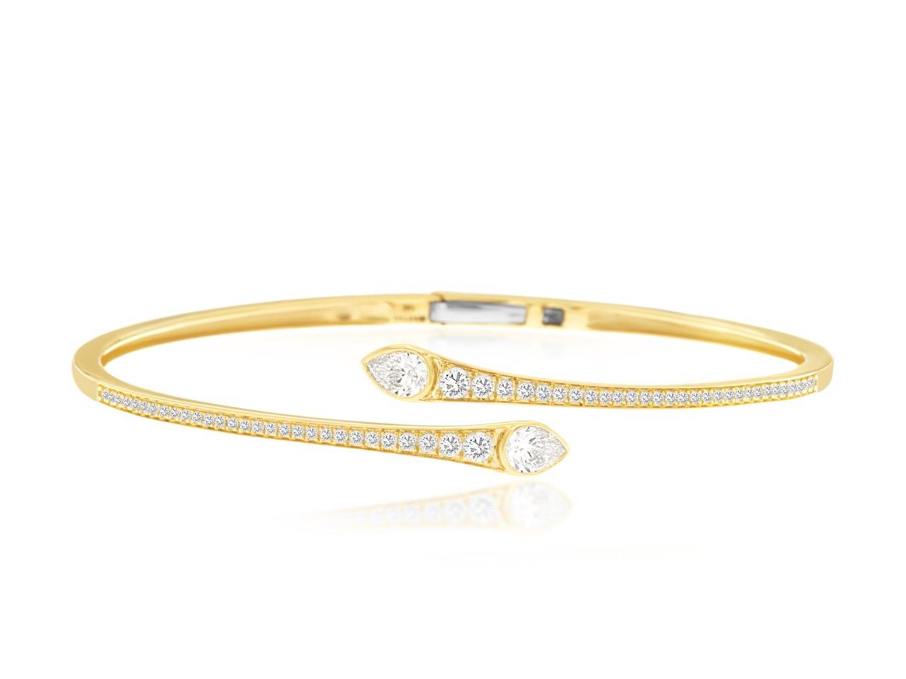 Diamond Bypass Bangel Bracelet