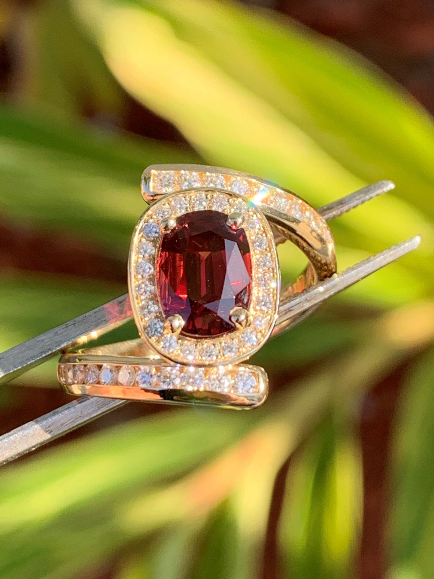 Red Spinel Bypass Ring