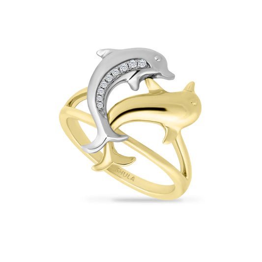 Twin Dolphin Ring