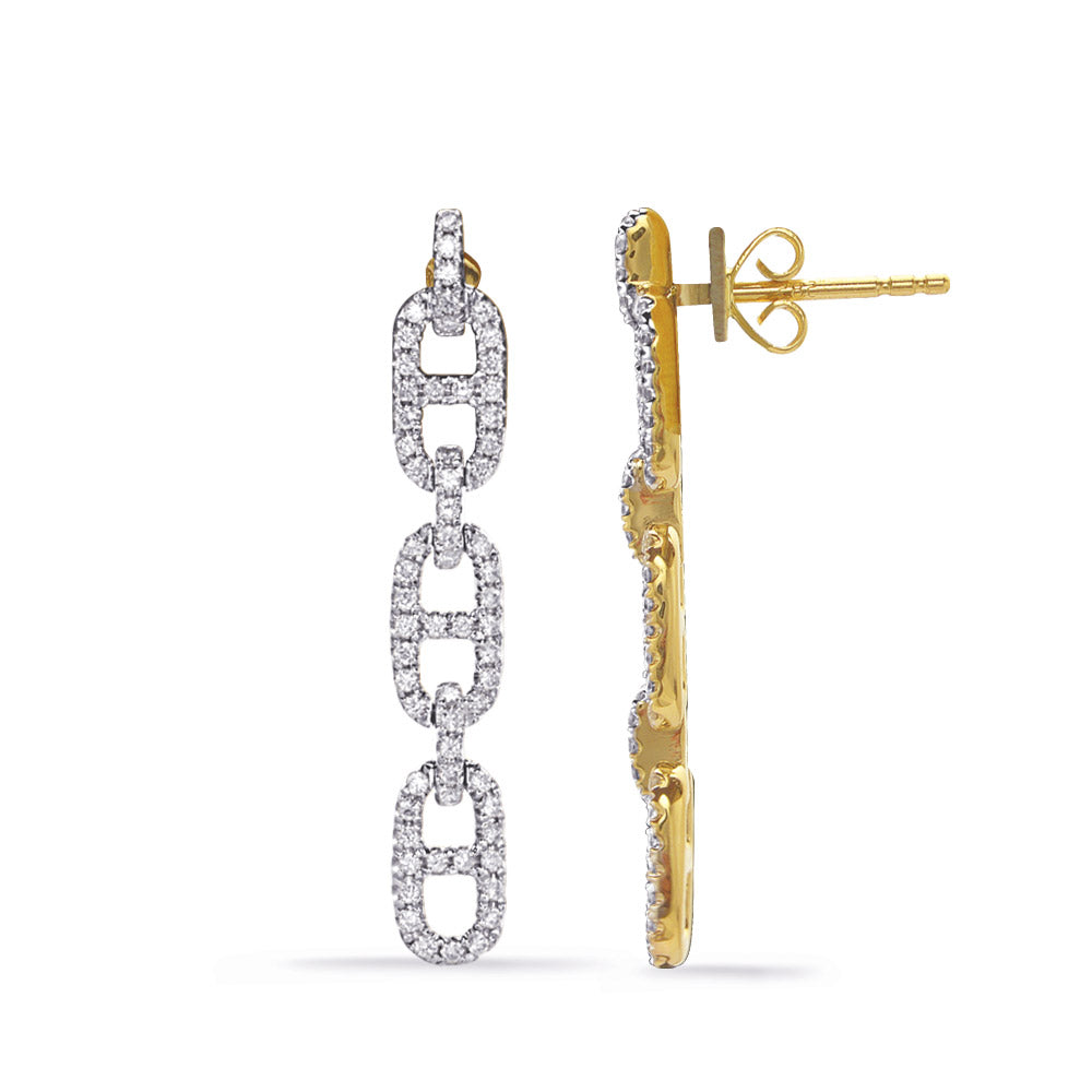 Diamond Paperclip Earrings