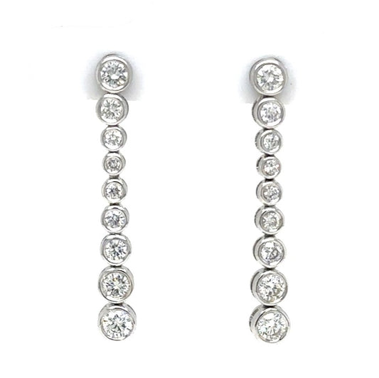 Graduated Diamond Drop Earrings