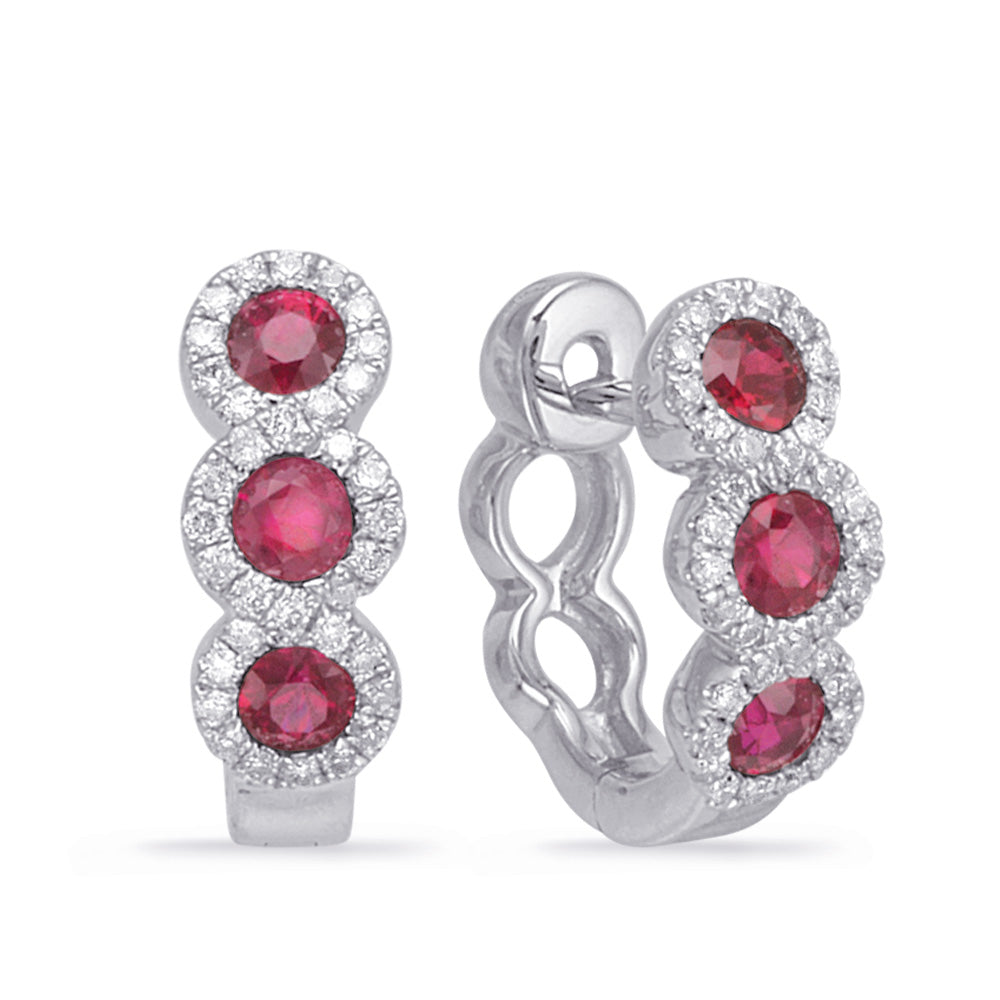 Ruby Huggie Earrings