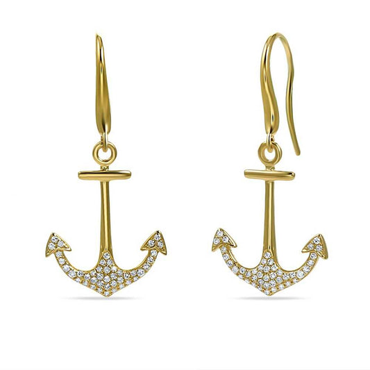 Diamond Anchor Earrings