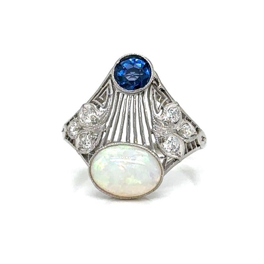 Opal Filigree Ring