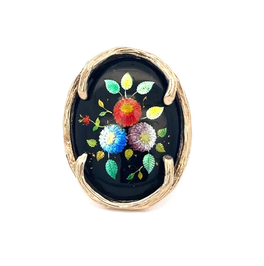 Floral Enamel Ring