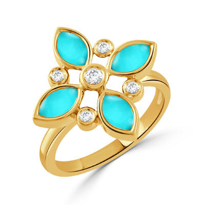 Turquoise And Diamond Ring