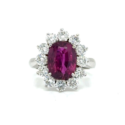 Ruby And Diamond Halo Ring