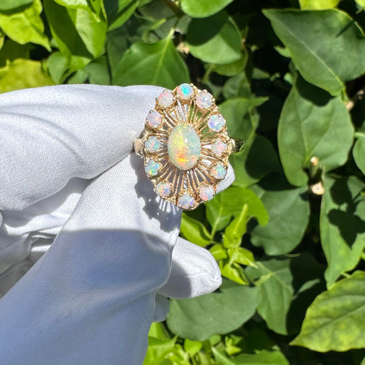 Opal Halo Ring