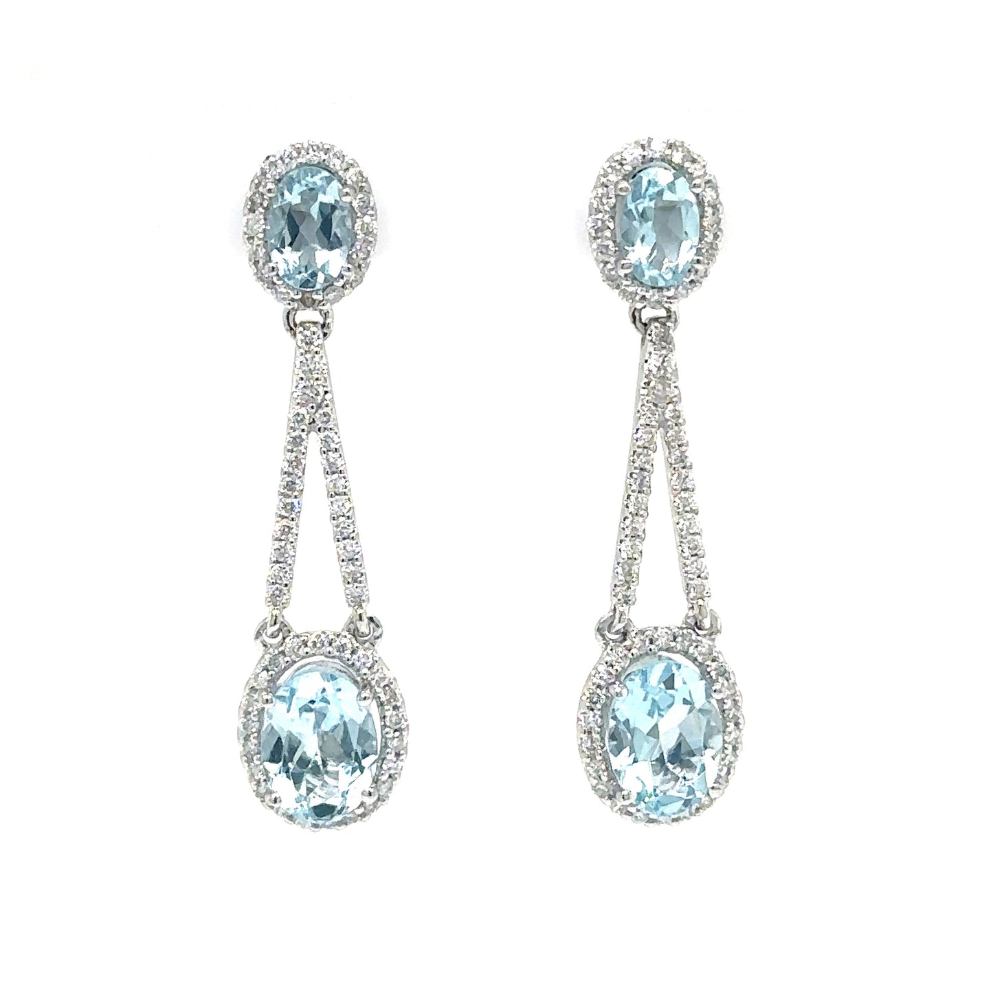 Aquamarine And Diamond Earrings