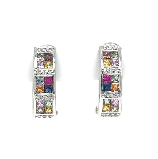 Multi-Color Sapphire Earrings