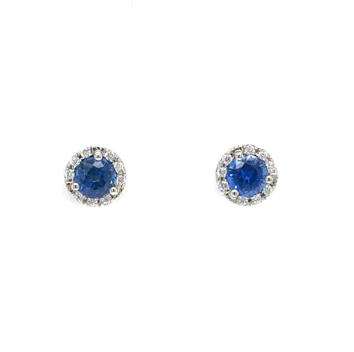 Sapphire Halo Earrings