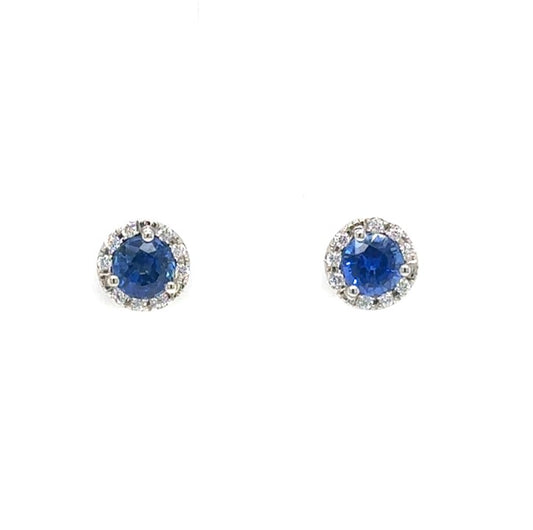Sapphire Halo Earrings