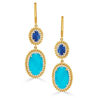 Turquoise And Lapis Earrings