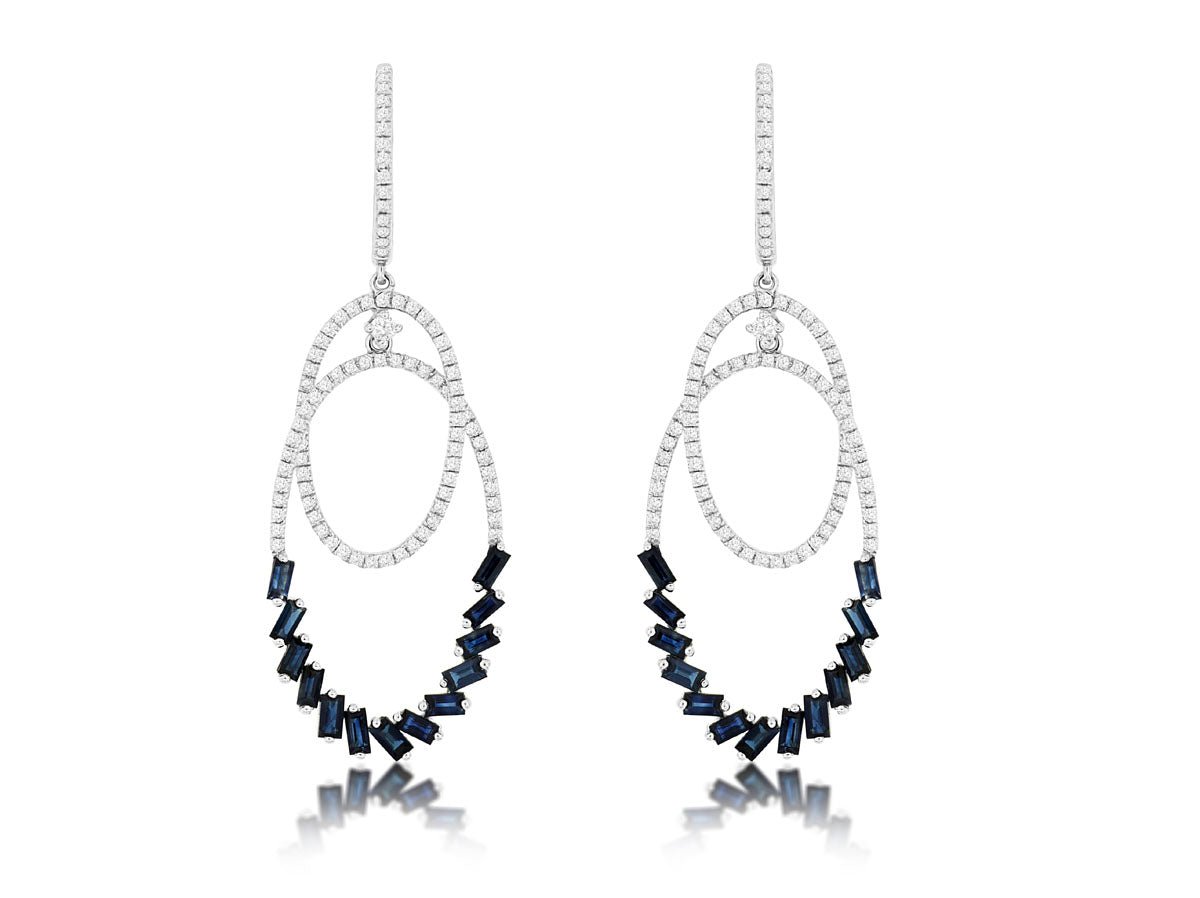 Sapphire And Diamond Earrings