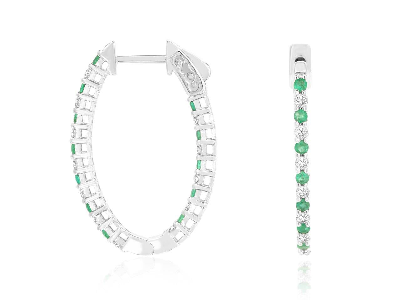 Emerald Hoop Earrings