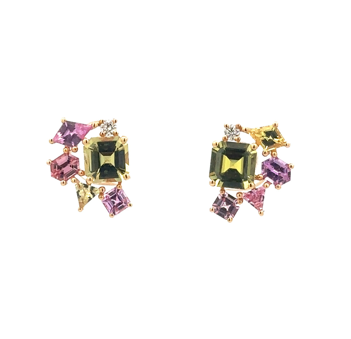 Multi-Color Sapphire Earrings