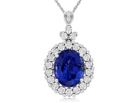 Tanzanite Halo Necklace