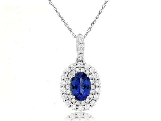 Tanzanite Double Halo Necklace