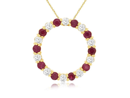 Ruby Circle Necklace