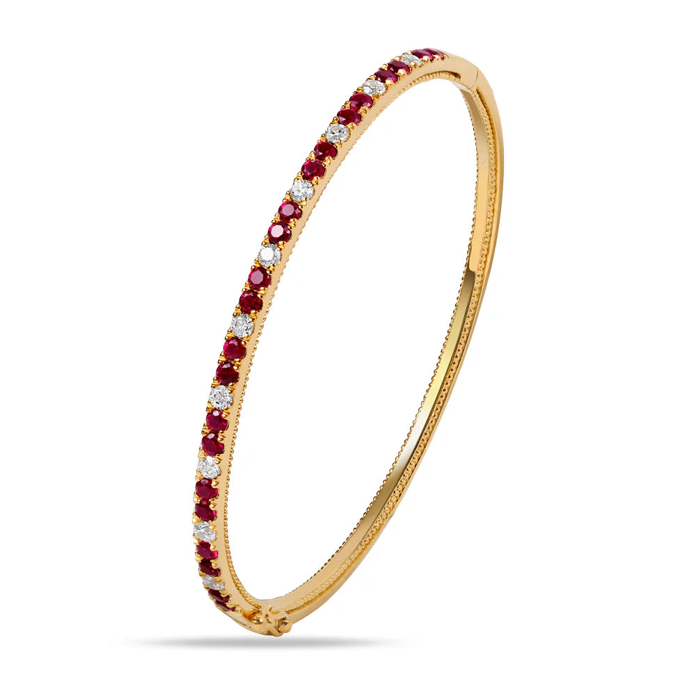 Ruby And Diamond Bangle Bracelet