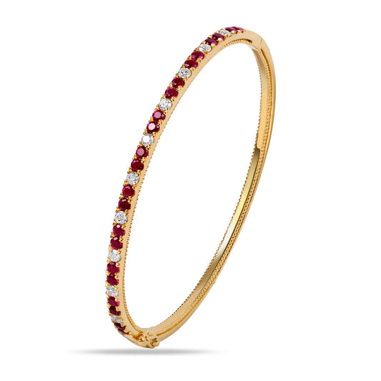 Ruby And Diamond Bangle Bracelet