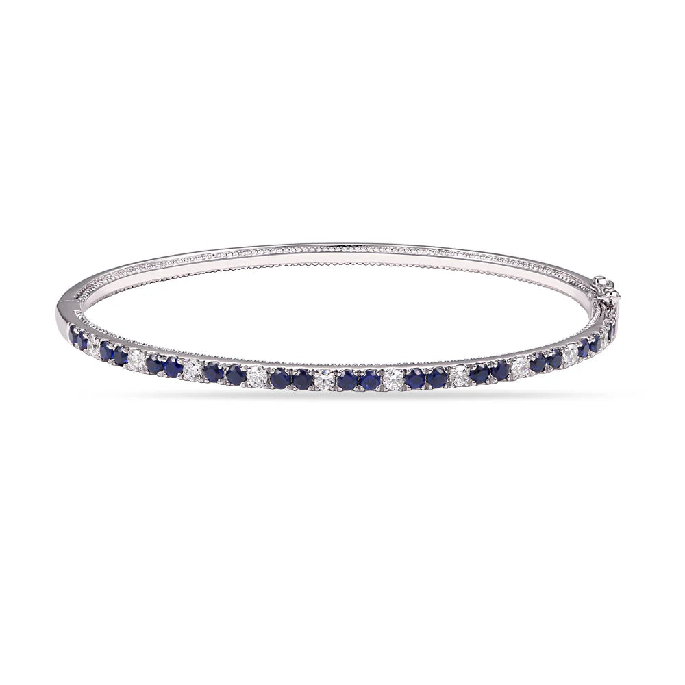 Sapphire And Diamond Bangle Bracelet