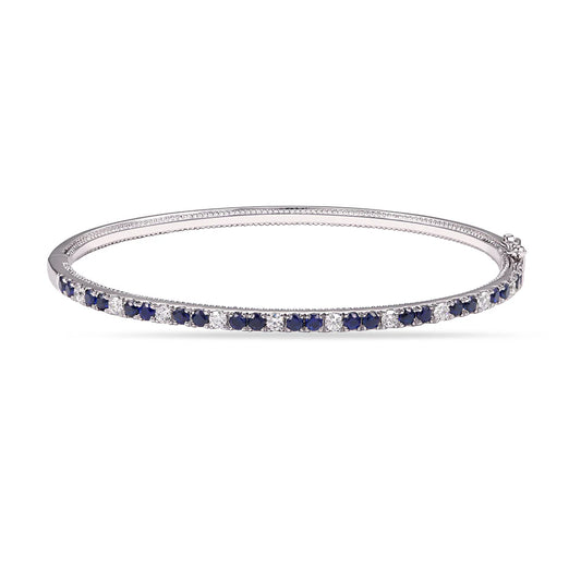 Sapphire And Diamond Bangle Bracelet
