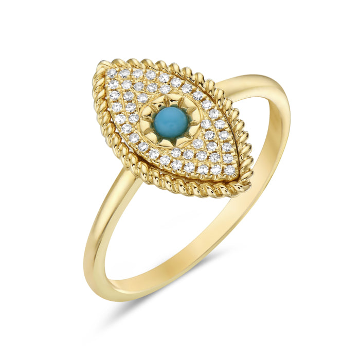 Turquoise And Diamond Ring