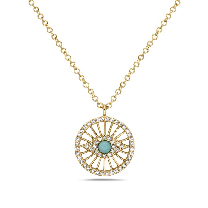 Turquoise and Diamond Neckalce